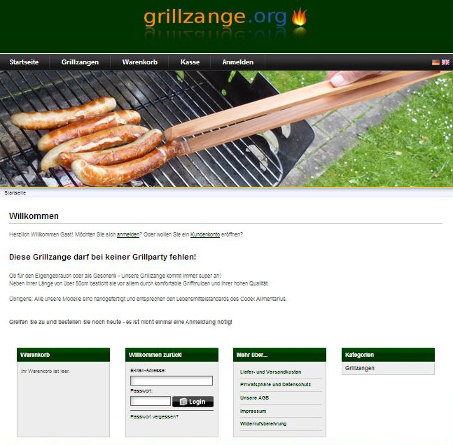 Relaunch der Grillzangen Website mit WAWI Anbindung